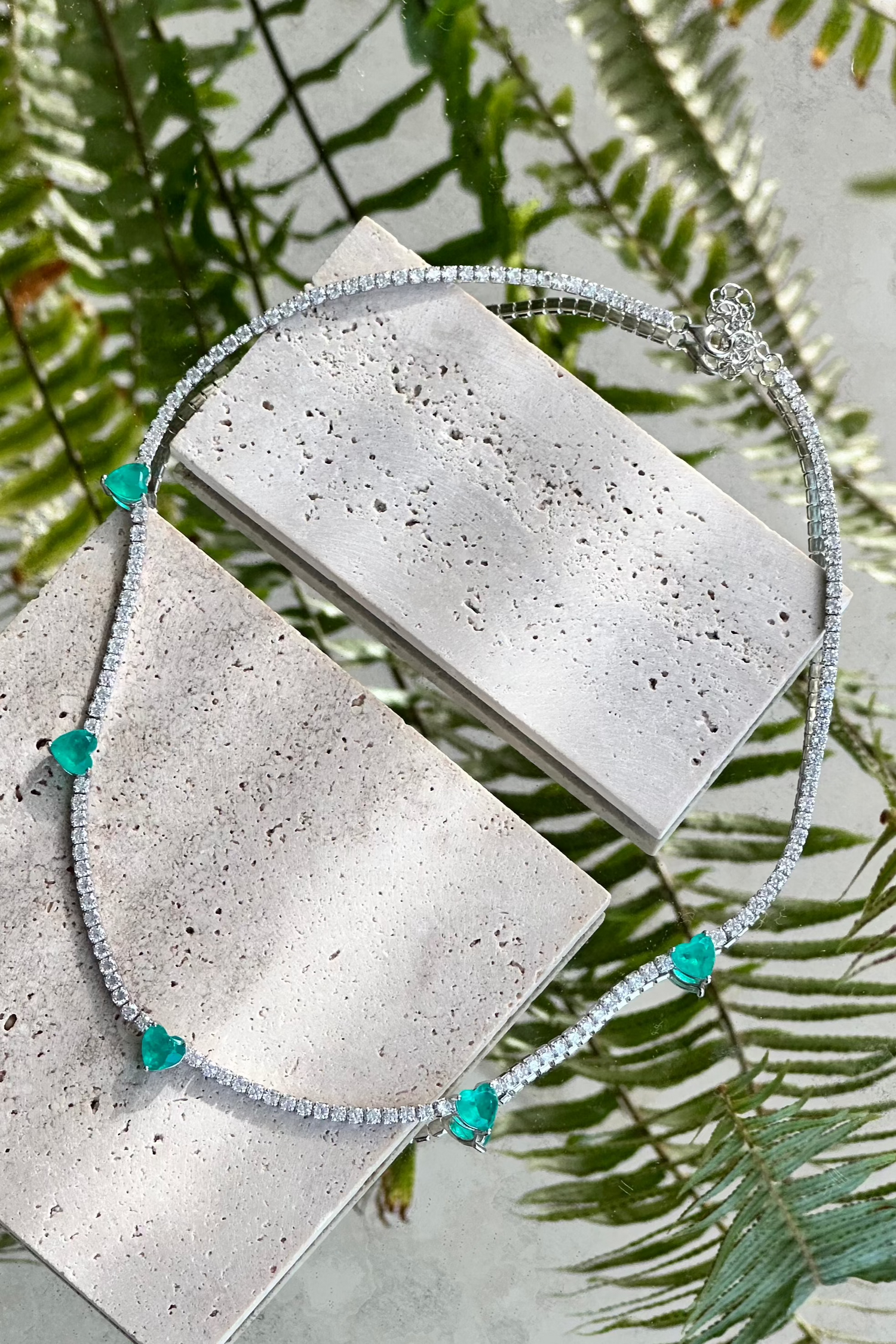 Paraiba love tennis necklace