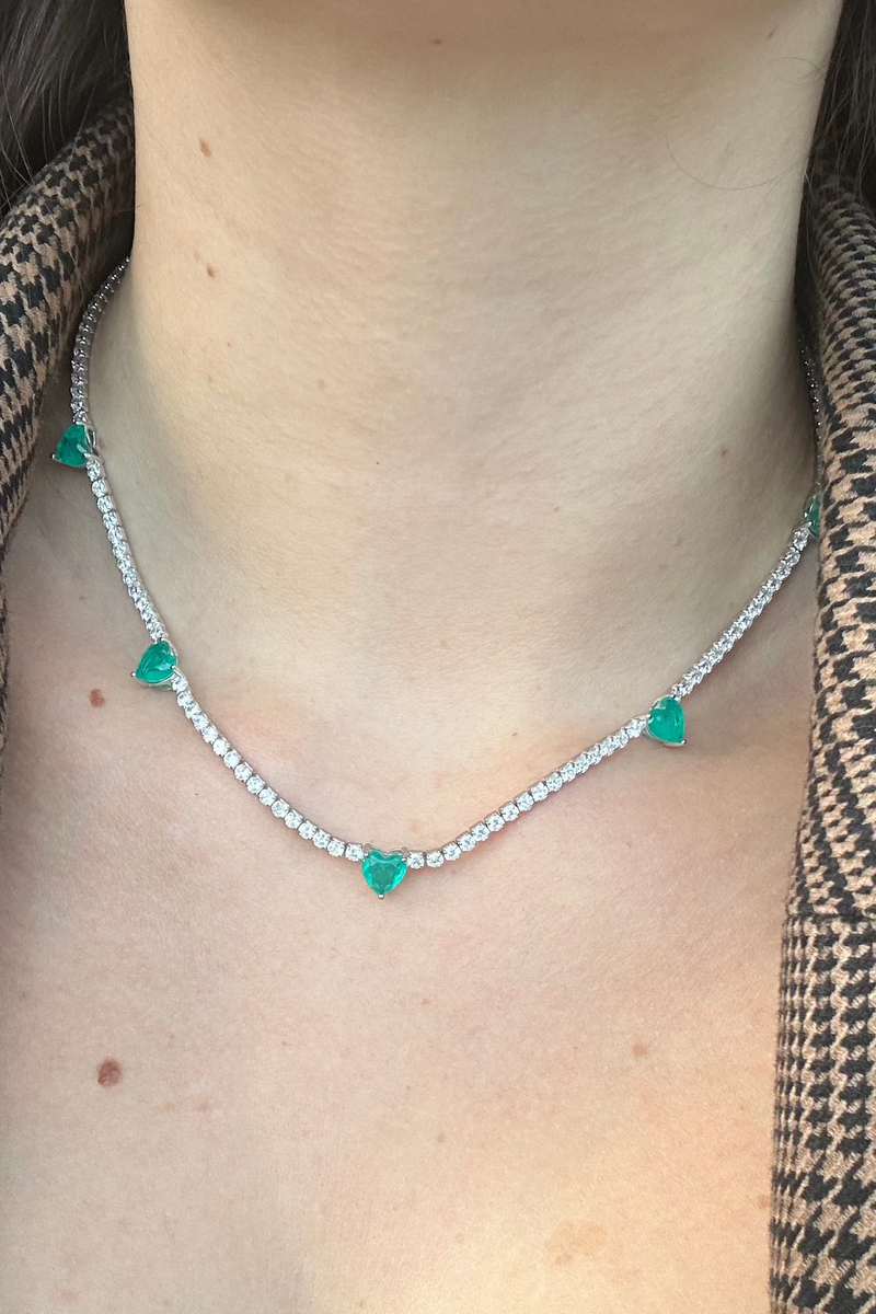 Paraiba love tennis necklace